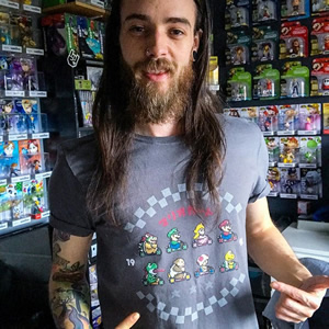 Awesome snap of @nintenbros64 in his classic Mario Kart threads!