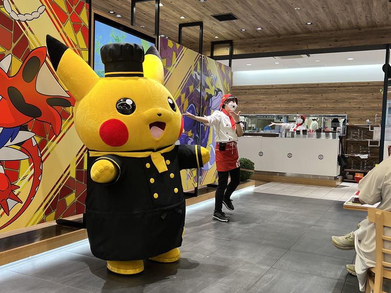 Image of Pikachu in the Pokemon Cafe, Japan
